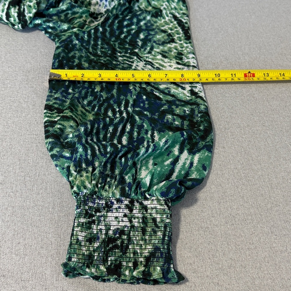 Bar III Green and Black Patterned Blouse SZXXL - Picture 13 of 14